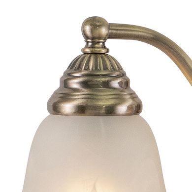 Standford Traditional Bathroom Vanity Wall Light Fixture with White Glass