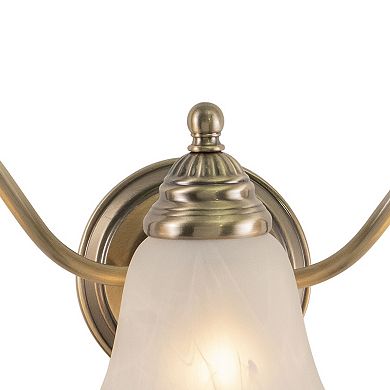 Standford Traditional Bathroom Vanity Wall Light Fixture with White Glass