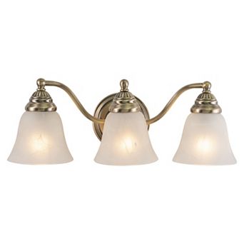 Standford Traditional Bathroom Vanity Wall Light Fixture with White Glass