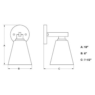 Vermont Matte Black and Nickel Bathroom Vanity Wall Light Fixture White Glass
