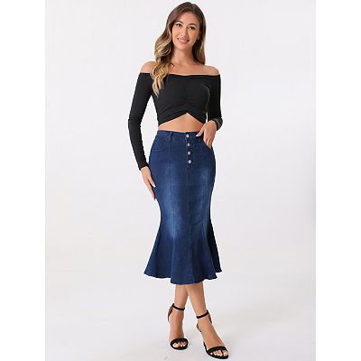 Maxi denim skirts kohls hotsell