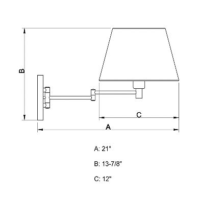 Chapeau Plug-In Motion Sensor On-Off Swing Arm Wall Lamp White Fabric Shade