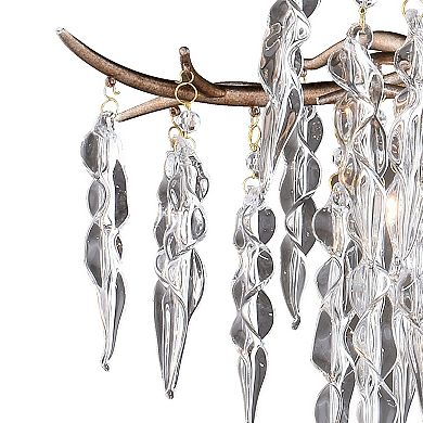 Rainier 5 Light Silver Crystal Waterfall Chandelier