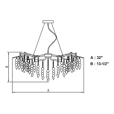 Rainier 5 Light Silver Crystal Waterfall Chandelier