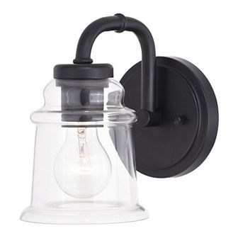 Toledo Industrial Bathroom Vanity Wall Light Fixture with Clear Glass