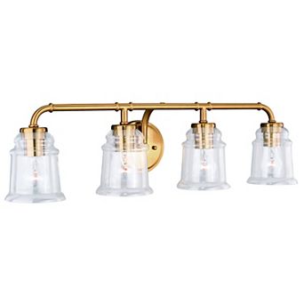 Toledo Industrial Bathroom Vanity Wall Light Fixture with Clear Glass
