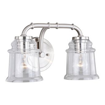 Toledo Industrial Bathroom Vanity Wall Light Fixture with Clear Glass