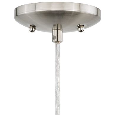 Milano Satin Nickel Mini Pendant Ceiling Light Fixture with Art Glass