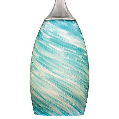 Milano Satin Nickel Mini Pendant Ceiling Light Fixture with Art Glass