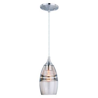 Milano Satin Nickel Mini Pendant Ceiling Light Fixture with Art Glass