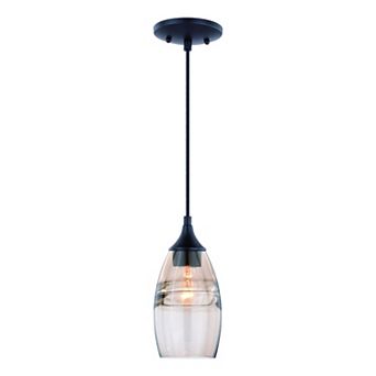 Milano Bronze Mini Pendant Ceiling Light Fixture with Art Glass