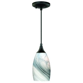 Milano Bronze Mini Pendant Ceiling Light Fixture with Art Glass