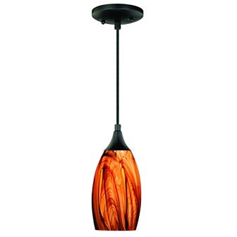 Milano Bronze Mini Pendant Ceiling Light Fixture with Art Glass