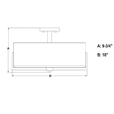 Surrey 18-in W Natural Brass Mid-Century Modern Semi Flush Mount Ceiling Light White Linen Drum Shade