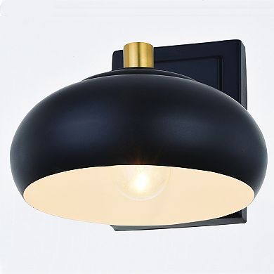 Belmont Mid Century Modern Bathroom Vanity Wall Light Fixture with Dome Metal Shade