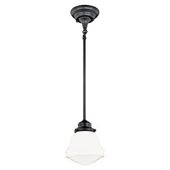 Huntley Farmhouse Schoolhouse Mini Pendant Ceiling Light Fixture White Glass