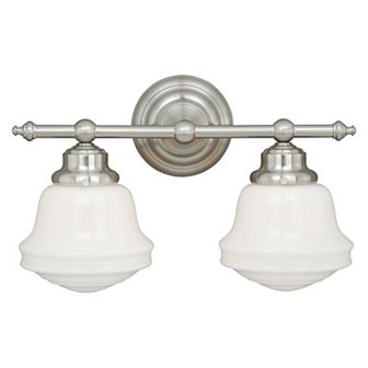 Huntley Farmhouse Schoolhouse Bathroom Vanity Wall Light Fixture with White Milk Glass