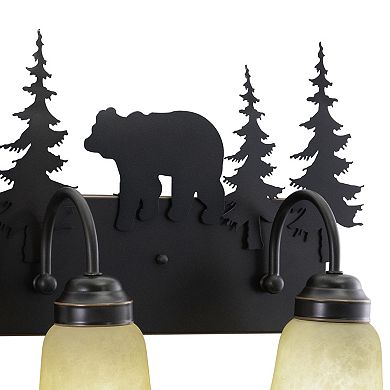 Bozeman Bronze Rustic Bear Bathroom Vanity Wall Light Fixture