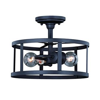 Akron 12 in W Bronze Farmhouse Cage Semi Flush Mount Ceiling Light