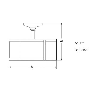 Akron 12-in W Bronze Farmhouse Cage Semi Flush Mount Ceiling Light