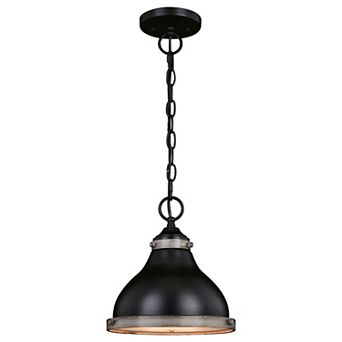 Sheffield 1L Dark Bronze and Gray Farmhouse Dome Pendant Light