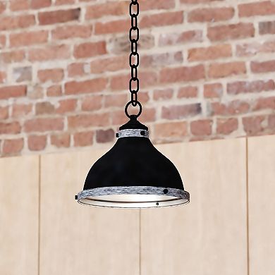 Sheffield 1L Dark Bronze and Gray Farmhouse Dome Pendant Light