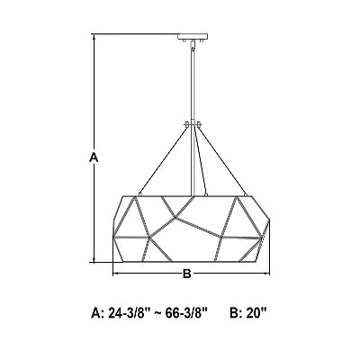 Euclid Mid-Century Modern Pendant Light Fixture with Mercury Glass