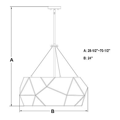 Euclid Mid-Century Modern Pendant Light Fixture with Mercury Glass