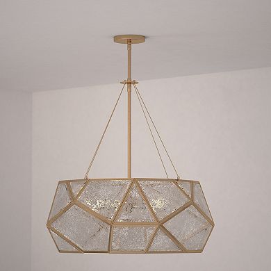 Euclid Mid-Century Modern Pendant Light Fixture with Mercury Glass