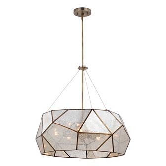 Euclid Mid-Century Modern Pendant Light Fixture with Mercury Glass