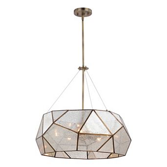 Euclid Mid-Century Modern Pendant Light Fixture with Mercury Glass