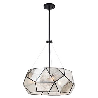 Euclid Mid-Century Modern Pendant Light Fixture with Mercury Glass