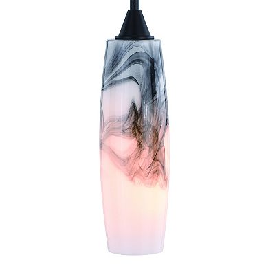 Milano Mini Pendant Ceiling Light Fixture Black and White Glass