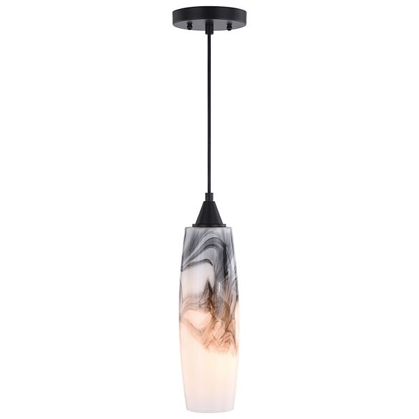 Milano Mini Pendant Ceiling Light Fixture Black and White Glass