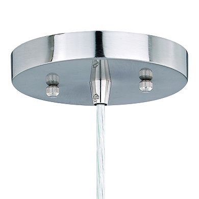 Isley Satin Nickel Mini Pendant Ceiling Light Clear Spun Glass