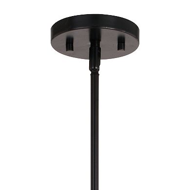 Benton 3L Black Wire Cage Modern Industrial Pendant Light White Linen Shade