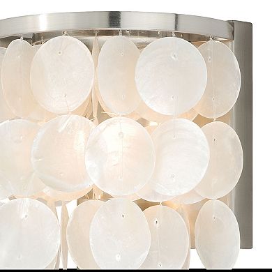 Elsa Capiz Shell Coastal Bathroom Vanity Wall Sconce Light Fixture