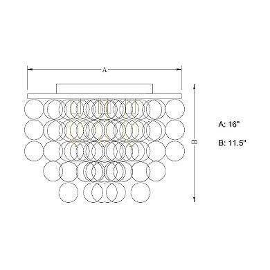Elsa 16-in W Satin Nickel Capiz Shell Coastal Flush Mount Ceiling Light Fixture