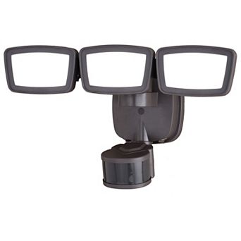 White Integrated LED Motion Sensor Dusk to Dawn 3-Head Outdoor Security Flood Light - 240 Degree - 85 Ft.