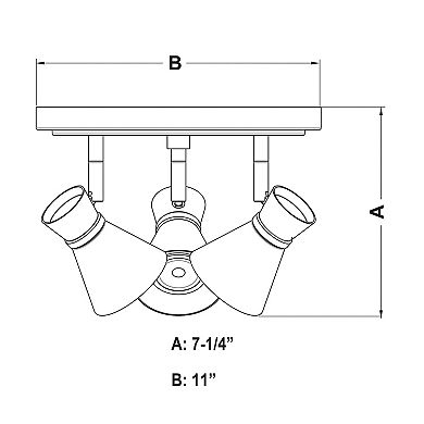 Alto LED Adjustable Directional Spot Ceiling Track Light Fixture with Metal Shades