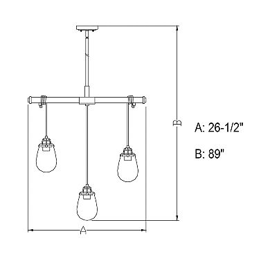 Kassidy 5 Light Black Industrial Teardrop Chandelier Clear Glass