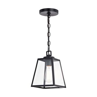 Grant 7 in Indoor Outdoor Farmhouse Mini Pendant Lantern, 1-Light Hanging Ceiling Light with Clear Glass