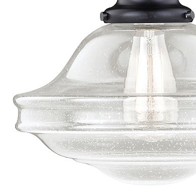 Huntley 1 Light Farmhouse Schoolhouse Pendant Fixture Clear Glass