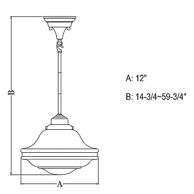 Huntley 1 Light Farmhouse Schoolhouse Pendant Fixture White Glass