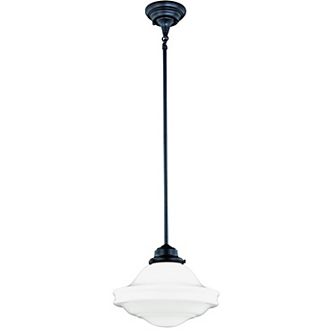 Huntley 1 Light Farmhouse Schoolhouse Pendant Fixture White Glass