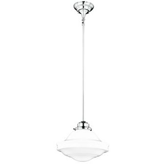 Huntley 1 Light Farmhouse Schoolhouse Pendant Fixture White Glass