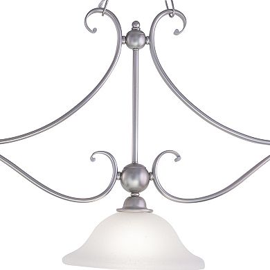 Monrovia 3L Linear Chandelier Island Pendant Light Fixture White Glass