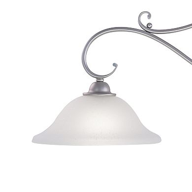 Monrovia 3L Linear Chandelier Island Pendant Light Fixture White Glass