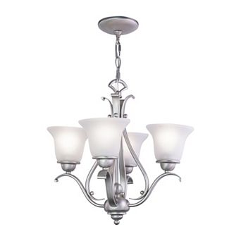 Monrovia 4 Light Brushed Nickel Mini Chandelier White Glass