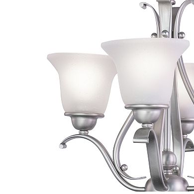 Monrovia 4 Light Brushed Nickel Mini Chandelier White Glass